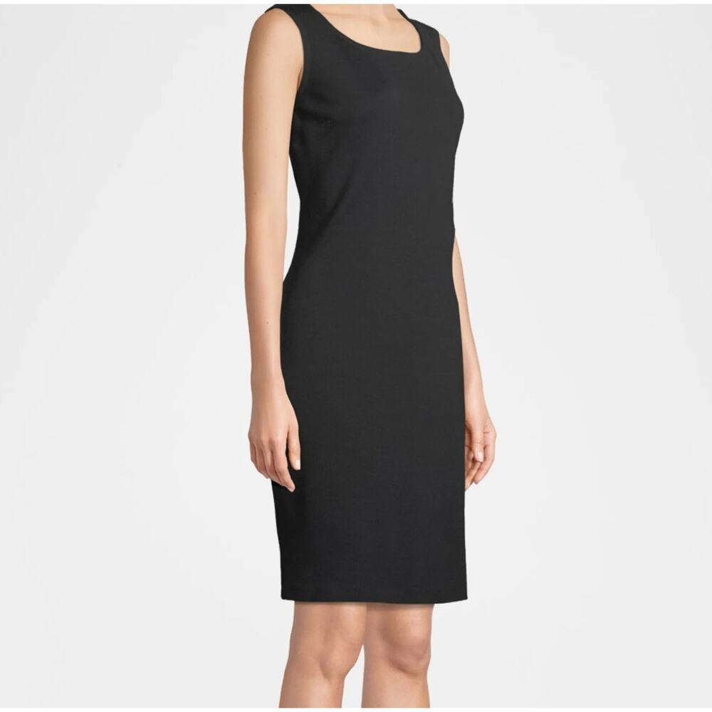 St. John Milano Knit Dress Sleeveless Black Wool/Viscose (16) Little Black Dress
